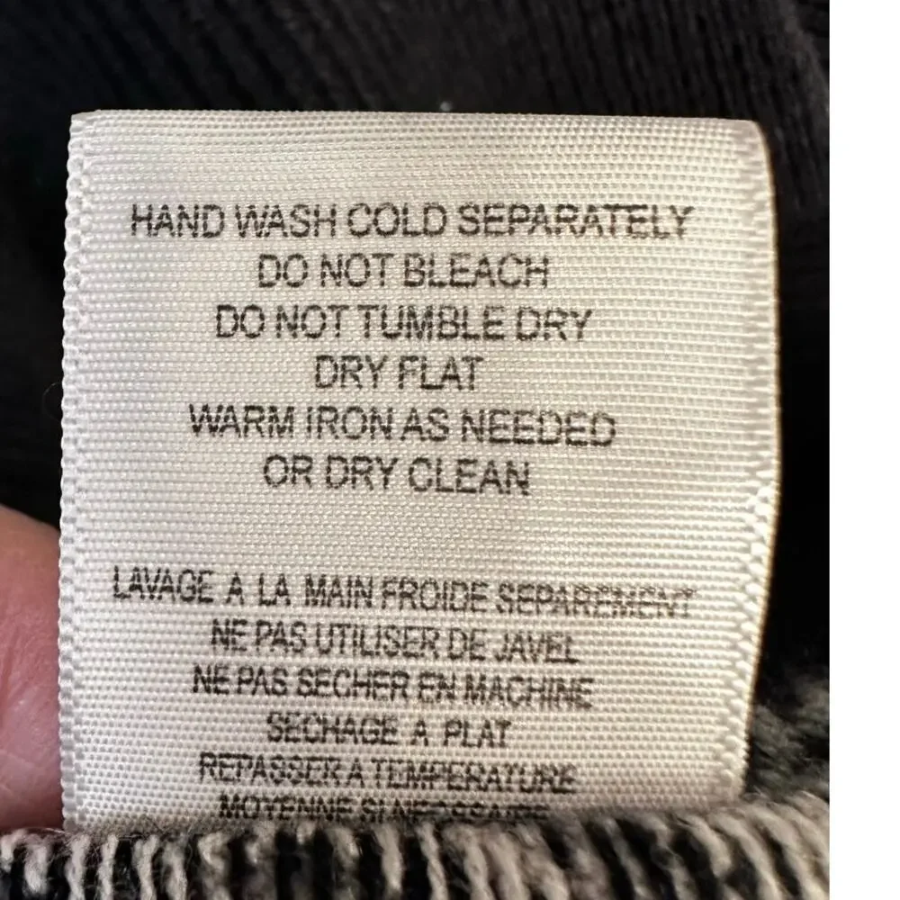 Joie xs black white cashmere sweater wool herringbone academia goth steampunk - Picture 9 of 11